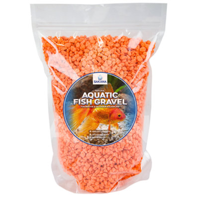 Sakana 1kg Orange Fluorescent Fish Gravel - Tropical Decorative Pond ...