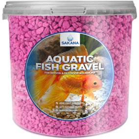 Sakana 1L Magenta Fluorescent Fish Gravel - Decorative Neon Pond Tank Aquatic Stones