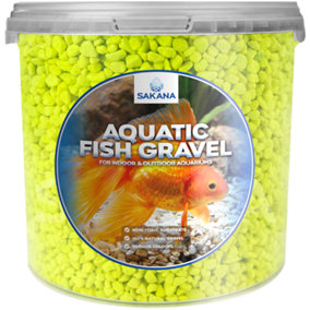 Sakana 1L Yellow Fluorescent Fish Gravel - Decorative Neon Pond Tank Aquatic Stones