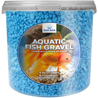 Sakana 2.5L Blue Fluorescent Fish Gravel - Decorative Neon Pond Tank ...