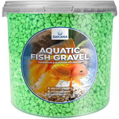 Sakana 2.5L Green Fluorescent Fish Gravel - Decorative Neon Pond Tank ...