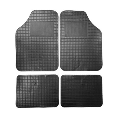 Sakura BMS1SL Tapis Voiture Anthracite Bordure Argentée - Lot De 4 Universel