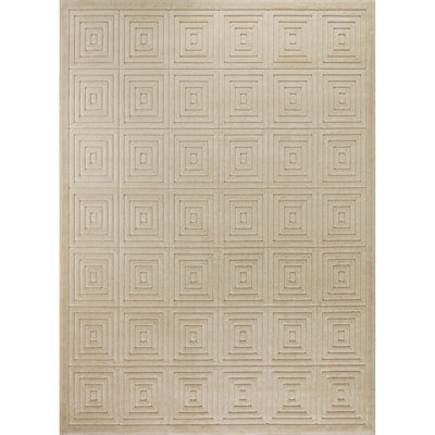 SAKURA In- & Outdoor 3D High & Low Pile Textured Beige Area Rug 160 x 220 cm