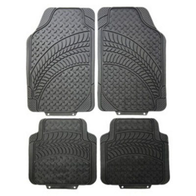 Sakura Set of 4 Rubber Car Mats Tyre Tread Mk2 Pattern