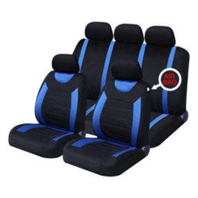 Sakura Set of Black and Blue Seat Covers