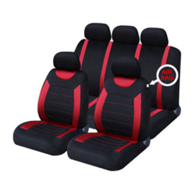 Sakura Set of Black and Red Seat Covers