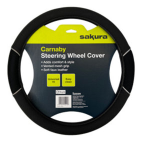 Sakura Steering Wheel Cover Carnaby Black