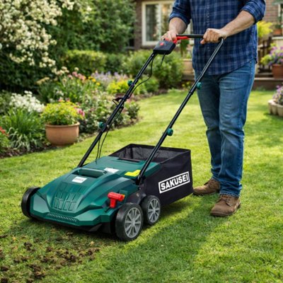 SAKUSEI Tools Lawn Scarifier, Aerator and Grass Rake, 1500w Electric ...