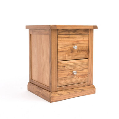 Salerno 2 Drawer Bedside Table Chrome Knob