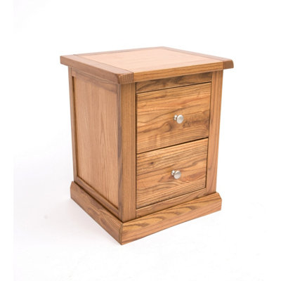Salerno 2 Drawer Bedside Table Chrome Knob