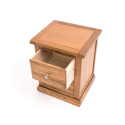 Salerno 2 Drawer Bedside Table Chrome Knob