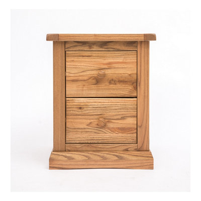Salerno 2 Drawer Bedside Table Wood Knob