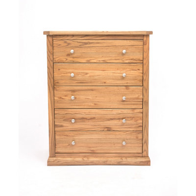 Salerno 5 Drawer Chest of Drawers Chrome Knob