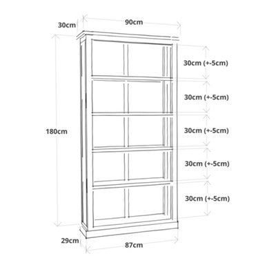 Salerno Light Wood Bookcase 180x90x30cm