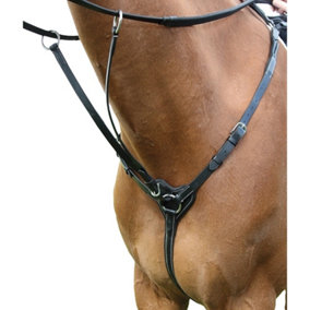 Salisbury Leather Horse Breastplate Black (Cob)