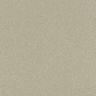 Salisbury Leaves Wallpaper Duck Egg/Gold Rasch 552348