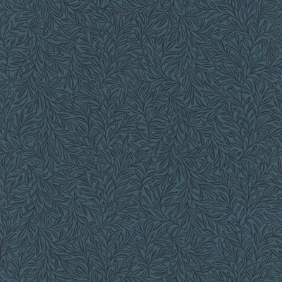 Salisbury Leaves Wallpaper Navy Rasch 552300