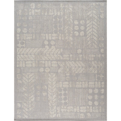 SALLY In- & Outdoor Modern Light Grey/Cream Area Rug 160 x 213 cm