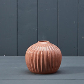 Salmon Pink Ceramic Vase (11cm)
