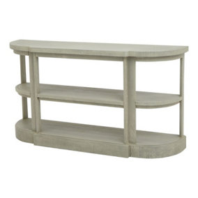 Saltaire Collection 2 Shelf Console Table - Pine - L40 x W150 x H80 cm - Grey