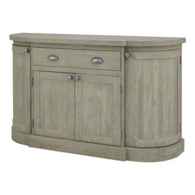 Saltaire Collection 4 Door Sideboard With Drawer - Pine - L45 x W153 x H90 cm - Grey