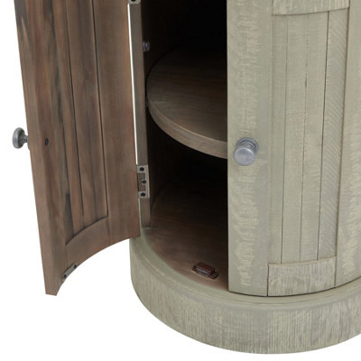 Saltaire Collection Round 2 Door Cupboard - Pine - L50 x W50 x H72 cm - Grey - 3
