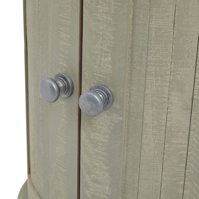 Saltaire Collection Round 2 Door Cupboard - Pine - L50 x W50 x H72 cm - Grey - 4