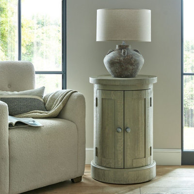 Saltaire Collection Round 2 Door Cupboard - Pine - L50 x W50 x H72 cm - Grey - 6