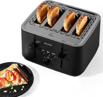 Salter 4 Slice Kuro Toaster, Black | DIY at B&Q