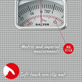 Salter 433 SVDR Mechanical Bathroom Scales, Easy to Read Dial, Silver