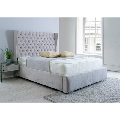 Plush bed deals frame