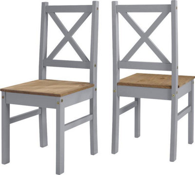 Salvador Tile Top Dining Set 4 Chairs Grey and Waxed Pine