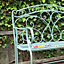 Salvora French Style Folding Metal Garden Bench,Distressed Sage Green