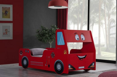 Sam Fire Engine Children's Bed Frame In Red 3ft Single (L196xW96xD105cm)