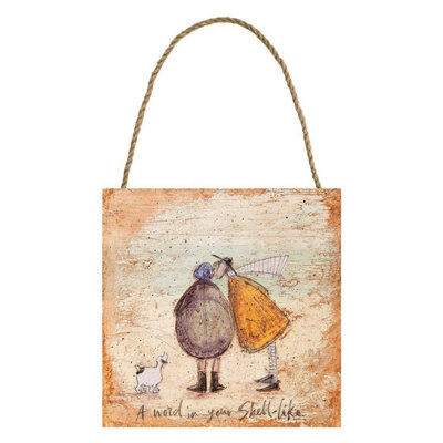 Sam Toft A Word In Your Shell Like Wooden Plaque Light Brown (One Size)