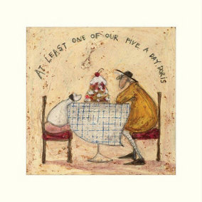 Sam Toft At Least One Of Our Five A Day Doris Print Beige/Brown/White (40cm x 40cm)