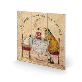 Sam Toft At Least One Of Our Five A Day Doris Wood Square Plaque Beige/Brown/White (30cm x 30cm)