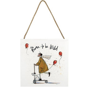 Sam Toft Born To Be Wild Wooden Plaque White/Mustard Yellow/Red (One Size)