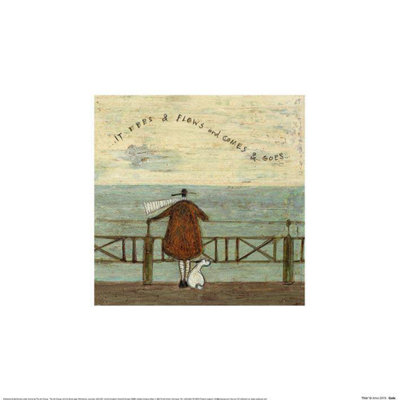 Sam Toft It Ebbs & Flows And Comes & Goes... Print Blue/Brown/Beige (30cm x 30cm)