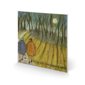 Sam Toft Its Like Were Forever Beginning Again Wood Square Plaque Green/Blue/Brown (30cm x 30cm)