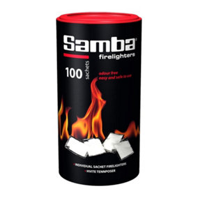 Samba Firestarters Odourless Easy Light Long Burn BBQ Oven Stove Fireplace Firelighters 100 Pieces