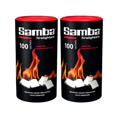 Samba Firestarters Odourless Easy Light Long Burn BBQ Oven Stove Fireplace Firelighters 200 Pieces