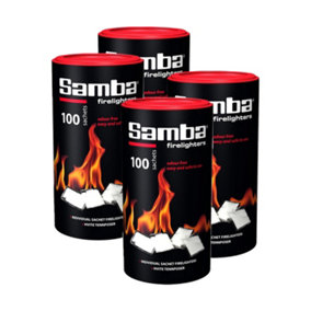 Samba Firestarters Odourless Easy Light Long Burn BBQ Oven Stove Fireplace Firelighters 400 Pieces