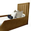 Sammy Kids Bed Plush Velvet with Safety Siderails- Beige