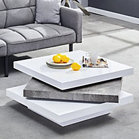 Samora Coffee Table High Gloss Coffee Table for Living Room Centre Table Tea Table for Living Room Furniture White