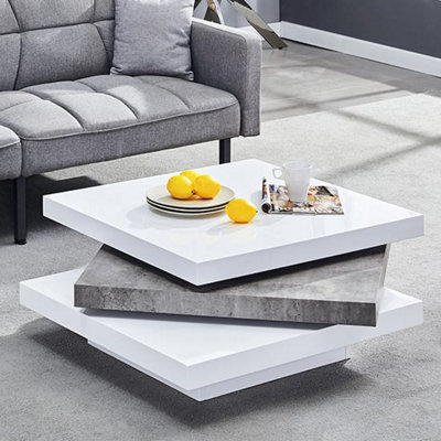 Samora Coffee Table High Gloss Coffee Table for Living Room Centre Table Tea Table for Living Room Furniture White