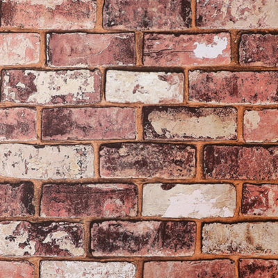 Sample of Ancoats Brick Wallpaper in Red