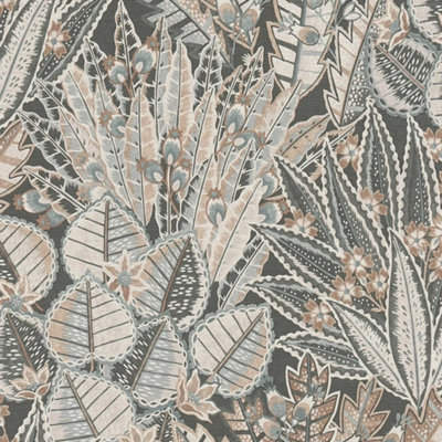Sample of Desert Flora Wallpaper in Neutral and Green