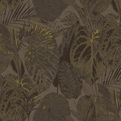 Sample of Exotic Oasis Wallpaper in Chocolate Brown