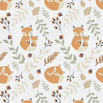 Sample of Forest Foxes Wallpaper Warm Tones (53 x 30cm)